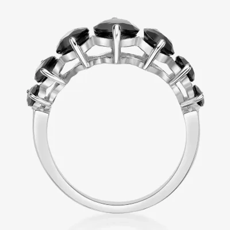 Womens Genuine Black Onyx Sterling Silver Marquise Cocktail Ring