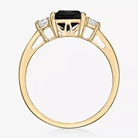Womens Genuine Black Onyx 10K Gold Cushion Cocktail Ring
