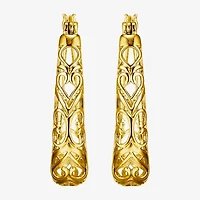 Womens 18K Gold Over Silver 32.2mm Hoop Earrings