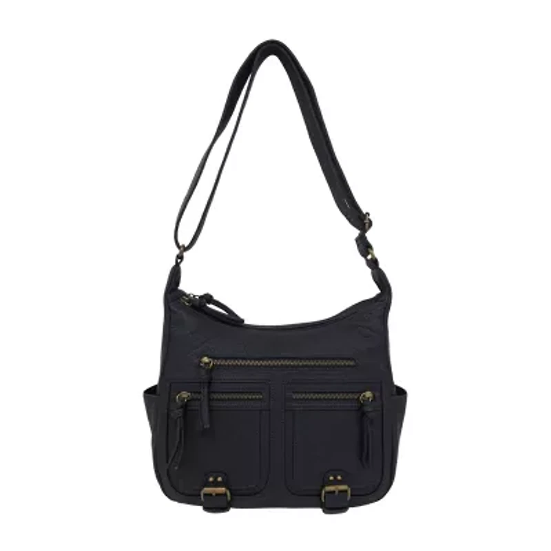 Bueno of California Elephant Washed Large Hobo Crossbody Bag
