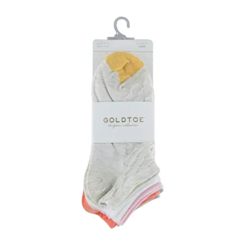 Gold Toe Diamond Texture Womens Multi-Pack 6 Pair Low Cut Socks