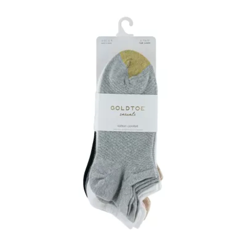 Gold Toe Henley Tab Womens Multi-Pack 6 Pair Low Cut Socks