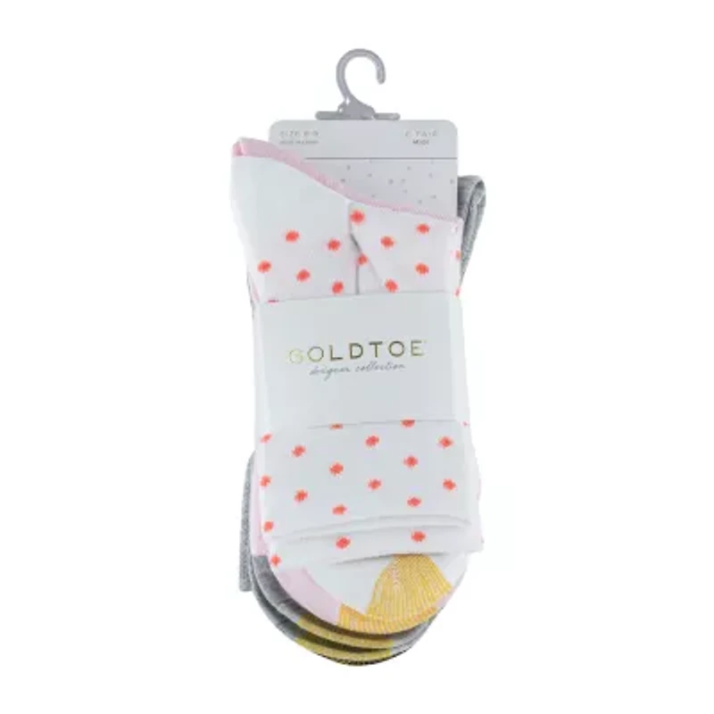 Gold Toe Polka Dot Midi Womens 6 Pair Crew Socks