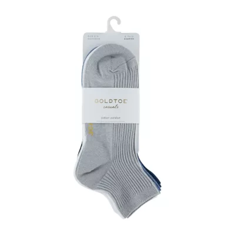 Gold Toe Simple Rib Womens Multi-Pack 6 Pair Quarter Ankle Socks
