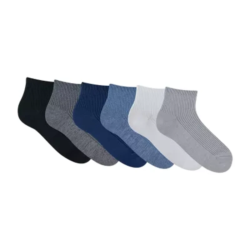 Gold Toe Simple Rib Womens Multi-Pack 6 Pair Quarter Ankle Socks