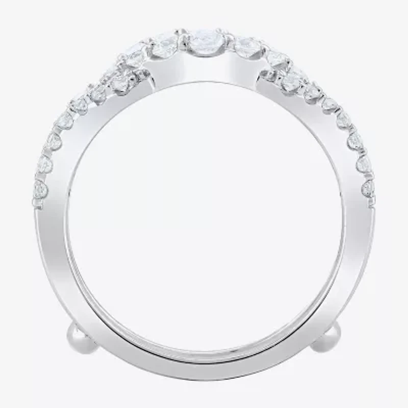 Womens 3/4 CT. T.W. Lab Grown White Diamond 10K Gold Ring Guard