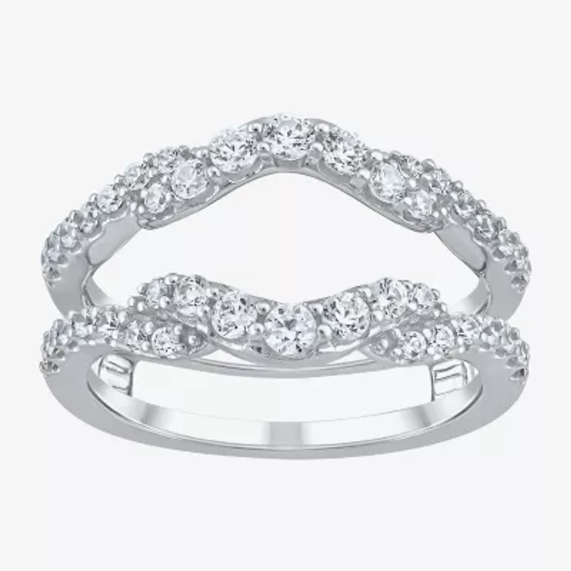 Womens 3/4 CT. T.W. Lab Grown White Diamond 10K Gold Ring Guard