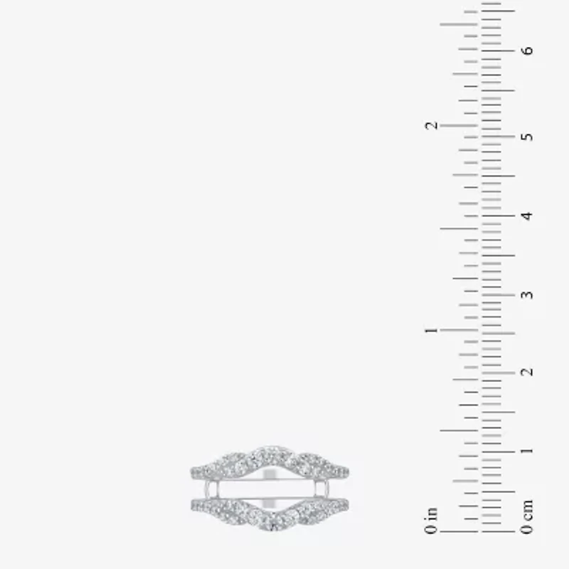 Womens 3/4 CT. T.W. Lab Grown White Diamond 10K Gold Ring Guard