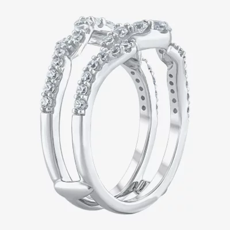 Womens 3/4 CT. T.W. Lab Grown White Diamond 10K Gold Ring Guard