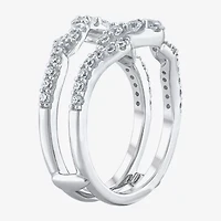 Womens 3/4 CT. T.W. Lab Grown White Diamond 10K Gold Ring Guard