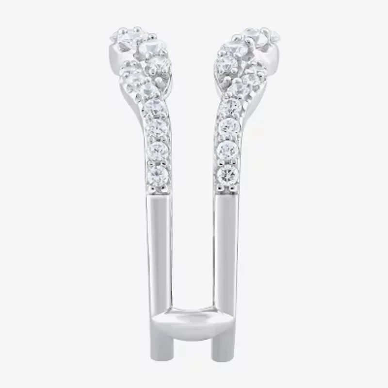 Womens 3/4 CT. T.W. Lab Grown White Diamond 10K Gold Ring Guard