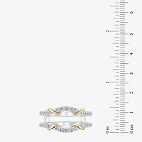 Womens 1/2 CT. T.W. Lab Grown White Diamond 10K Two Tone Gold Ring Guard