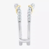 Womens 1/2 CT. T.W. Lab Grown White Diamond 10K Two Tone Gold Ring Guard