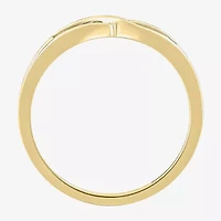 Womens White Diamond 10K Gold Wedding Band