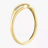 Womens White Diamond 10K Gold Wedding Band