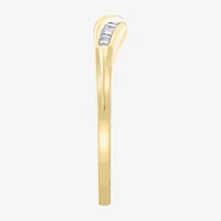 Womens White Diamond 10K Gold Wedding Band