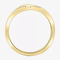 Womens 1/6 CT. T.W. White Diamond 10K Gold Wedding Ring Guard