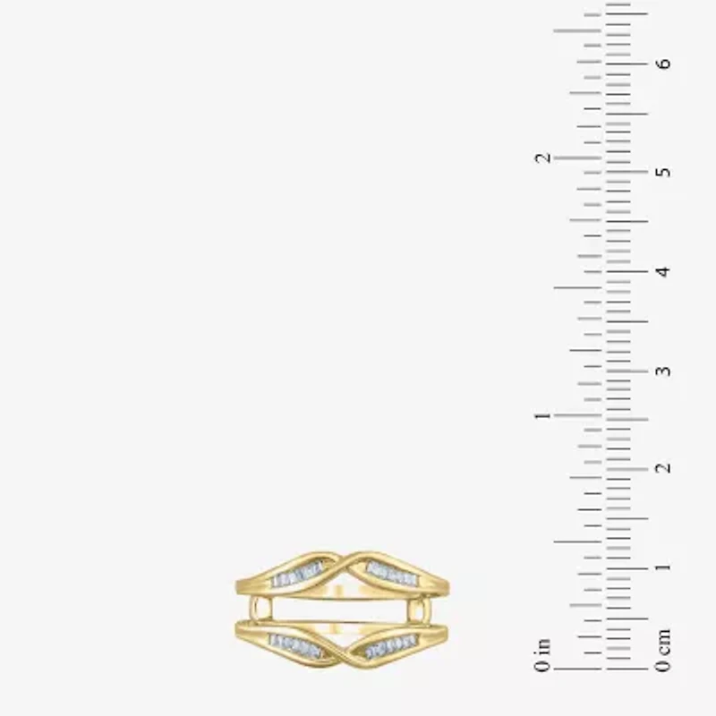 Womens 1/6 CT. T.W. White Diamond 10K Gold Wedding Ring Guard