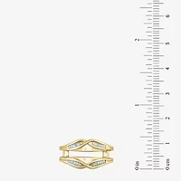 Womens 1/6 CT. T.W. White Diamond 10K Gold Wedding Ring Guard