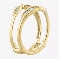 Womens 1/6 CT. T.W. White Diamond 10K Gold Wedding Ring Guard