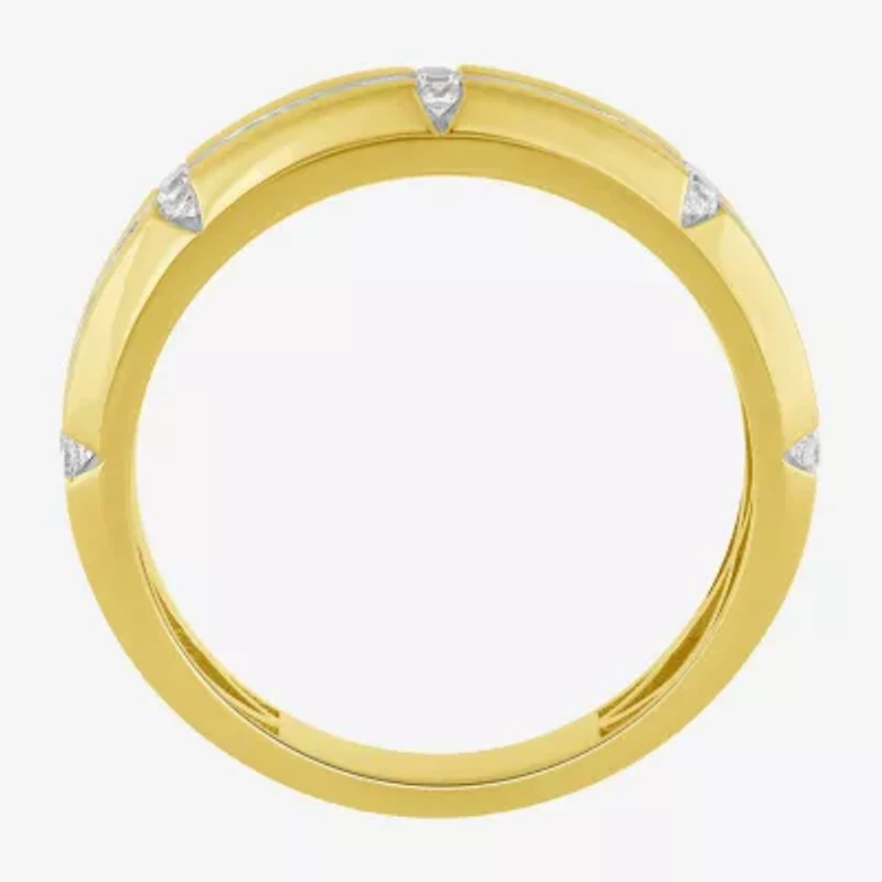 Mens 1/2 CT. T.W. Lab Grown White Diamond 10K Gold Wedding Band