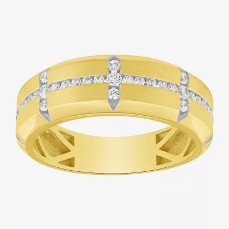 Mens 1/2 CT. T.W. Lab Grown White Diamond 10K Gold Wedding Band