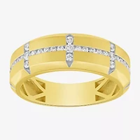 Mens 1/2 CT. T.W. Lab Grown White Diamond 10K Gold Wedding Band