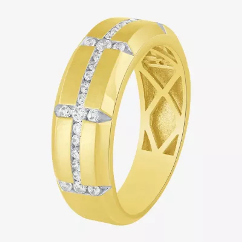 Mens 1/2 CT. T.W. Lab Grown White Diamond 10K Gold Wedding Band