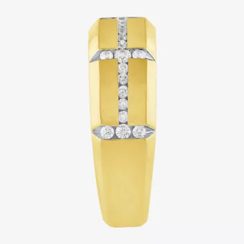 Mens 1/2 CT. T.W. Lab Grown White Diamond 10K Gold Wedding Band