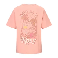 Roxy Big Kid Girls Crew Neck Short Sleeve Oversized Graphic T-Shirt