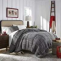 North Pole Trading Co. Solid Faux Mink To Sherpa Reversible Comforter