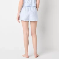 Arizona Body Womens Poplin Juniors Pajama Shorts