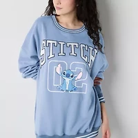 Womens Crew Neck Long Sleeve Lilo & Stitch Juniors Sweatshirt