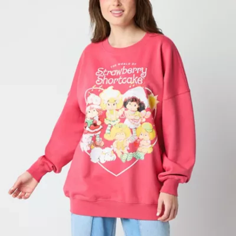 Strawberry Shortcake Crew Sweatshirt Womens Neck Long Sleeve Juniors