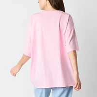 Alice Wonderland Oversized Tee Womens Crew Neck Short Sleeve Juniors Graphic T-Shirt