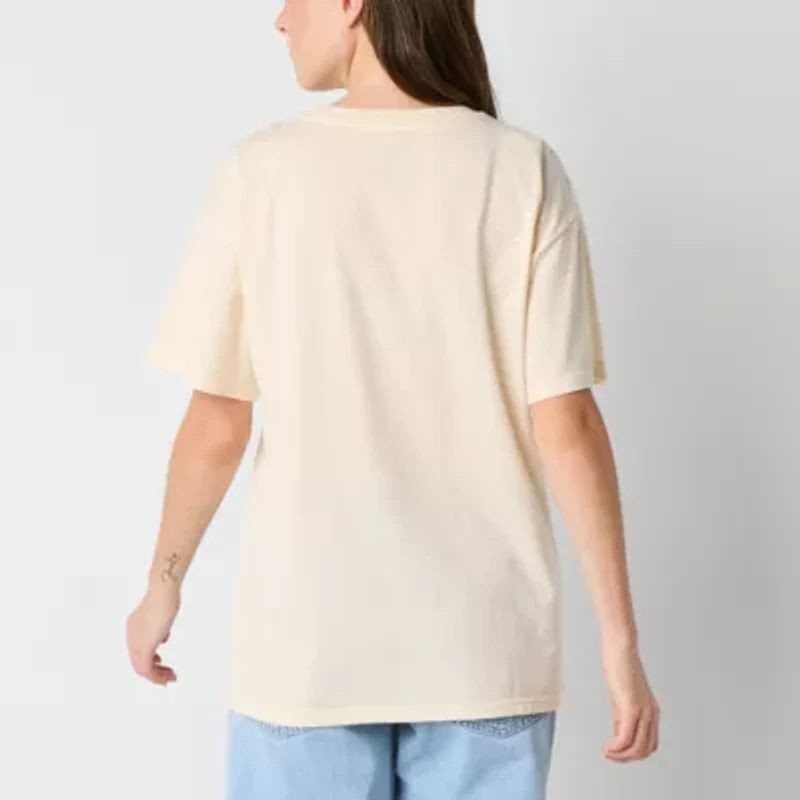 Tinkerbell Boyfriend Tee Womens Crew Neck Short Sleeve Oversized Tinker Bell Juniors Graphic T-Shirt