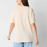 Tinkerbell Boyfriend Tee Womens Crew Neck Short Sleeve Oversized Tinker Bell Juniors Graphic T-Shirt