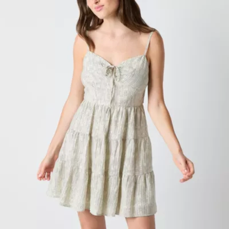 by&by Womens Sleeveless Juniors Fit + Flare Dress