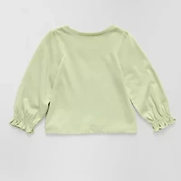 Okie Dokie Baby Girls Round Neck Long Sleeve Graphic T-Shirt