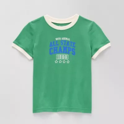 Okie Dokie Toddler & Little Boys Crew Neck Short Sleeve Regular Fit Graphic T-Shirt