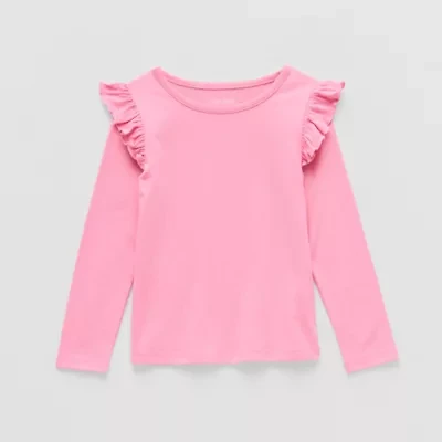 Okie Dokie Toddler & Little Girls Round Neck Long Sleeve T-Shirt