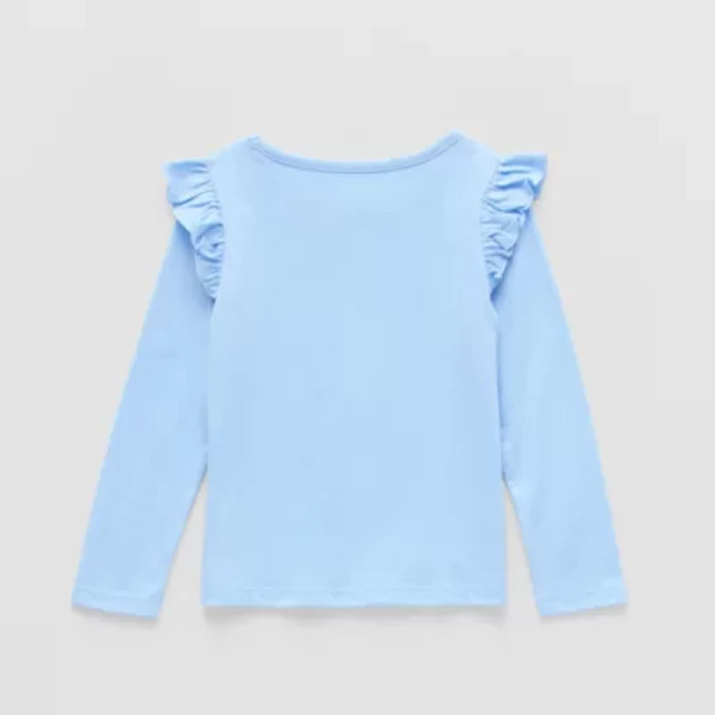 Okie Dokie Toddler & Little Girls Round Neck Long Sleeve T-Shirt