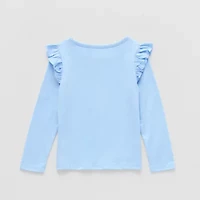 Okie Dokie Toddler & Little Girls Round Neck Long Sleeve T-Shirt