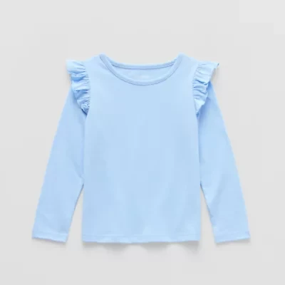 Okie Dokie Toddler & Little Girls Round Neck Long Sleeve T-Shirt