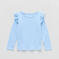 Okie Dokie Toddler & Little Girls Round Neck Long Sleeve T-Shirt