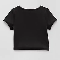 Xersion Ribbed Little & Big Kid Girls Scoop Neck Short Sleeve Active T-Shirt
