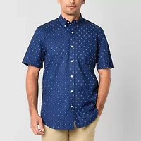 St. John's Bay Everyday Stretch Mens Short Sleeve Classic Fit Button-Down Shirt