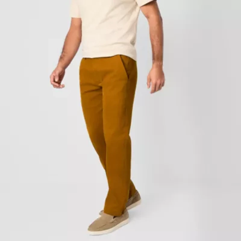 St. John's Bay Stretch Chino Mens Straight Fit Flat Front Pant