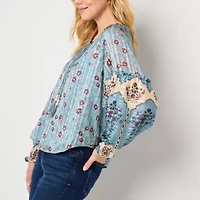 Frye and Co. Womens Split Tie Neck Long Sleeve Blouse