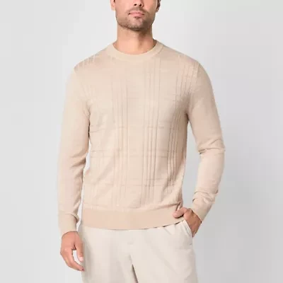Stafford Mens Crew Neck Long Sleeve Pullover Sweater